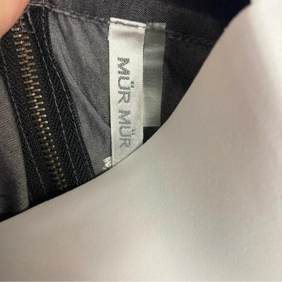 NWT Mur Mur Blackish Gray Grey Chambray Top With Tassels Small Boho - Picture 4 of 7